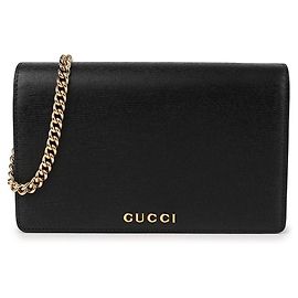 Gucci Script Chain Wallet Schwarz