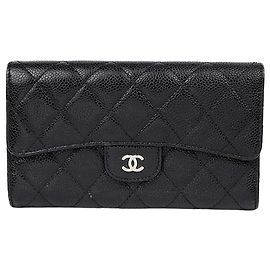 Chanel Caviar Classic Long Wallet Black