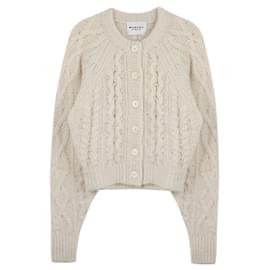 Isabel Marant Strickjacke mit Zopfmuster Weiß