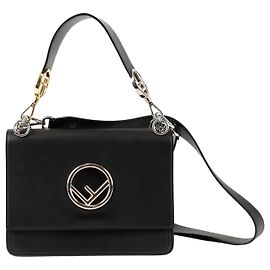 Fendi Kan Eye Tote Shoulder Bag Black