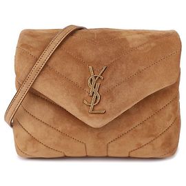 Saint Laurent Sac en daim matelassé Marron