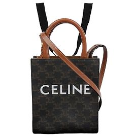 Céline Bolsa de ombro mini cabas vertical Marrom