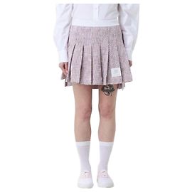 Thom Browne Falda Mini de Tweed de Algodón Multicolor