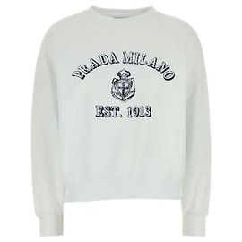 Prada Baumwoll-Sweatshirt mit Rundhalsausschnitt Weiß