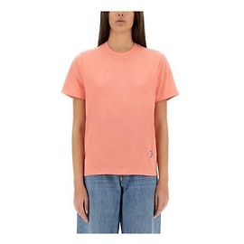 Bottega Veneta Camiseta de algodão leve com mangas curtas Rosa