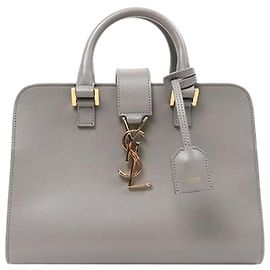 Saint Laurent Borsa Cabas Grigia Marrone