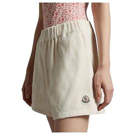 Moncler Bermuda de algodão felpudo com patch de logo Multicor