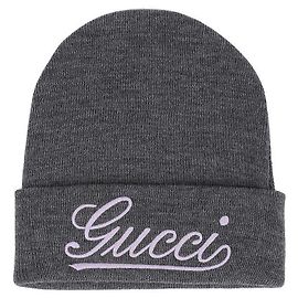 Gucci Embroidered Wool Hat Brown