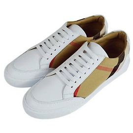 Burberry Tênis de couro xadrez Multicor