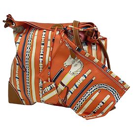 Borsa a Spalla Hermès Silky City PM Les Cannes Cane Multicolore Arancione