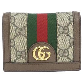 Portefeuille bi-fold Gucci Ophidia Marron Beige