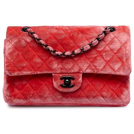 Chanel Rosso Medio Classico in Velluto Doppio Rosso