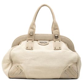 Bolso Prada de lienzo blanco Canapa Mistolino Blanco