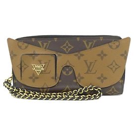 Louis Vuitton Monogram Reverse Zippy Geldbörse Braun