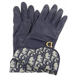 Luvas Quentes Christian Dior Bege Azul marinho