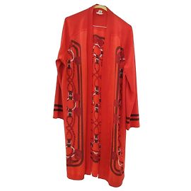Twillaine Long Hermès Schwarz Rot Orange