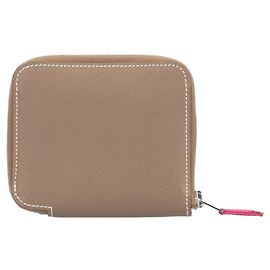 Hermès Azap Compact Silk-in Wallet/Coin Case Multiple colors Beige Taupe
