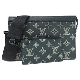 Portefeuille portable Louis Vuitton Monogram Shadow Gaston Vert