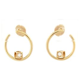 NUOVE ORECCHINI A CERCHIO DINH VAN CUBE DIAMANTE 808811 IN ORO 18K D'oro