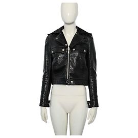 Chaqueta de vinilo plisado COURREGES Negro