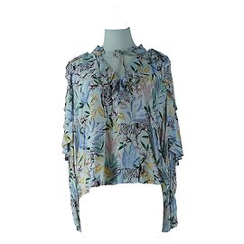 Maje Bluse aus nachhaltiger Viskose mit weißem Blumenmuster Weiß