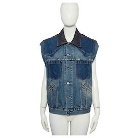 MAISON MARTIN MARGIELA Patchwork Vest Jacket Blue