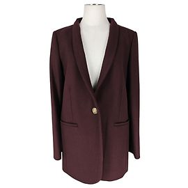 Ein-Knopf-Dickey-Mantel von Veronica Beard Rot Bordeaux
