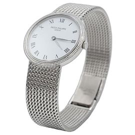 Reloj de Pulsera PATEK PHILIPPE Calatrava Plata Metálico