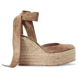 Gianvito Rossi Wildleder Wedge-Espadrilles Braun Beige