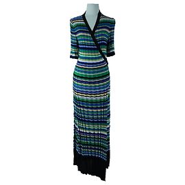 Robe maxi plissée à rayures Maje Multicolore
