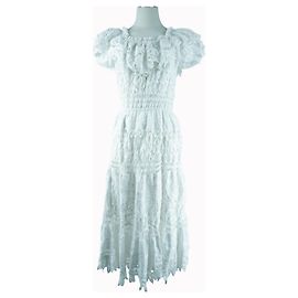 Robe maxi d'été blanche à lacets Polo Ralph Lauren Blanc
