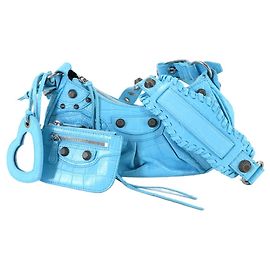 Bolsa de ombro Le Cagole XS da Balenciaga em couro azul claro () Azul