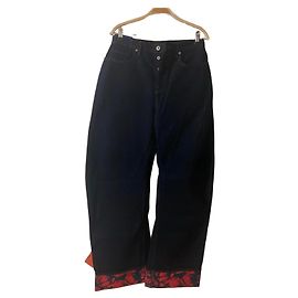Jeans a gamba larga a vita alta BURBERRY Blu
