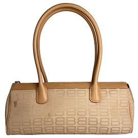 Vintage Balenciaga Monogram Handbag Beige Brown Beige
