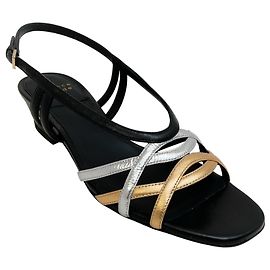 Sandales Janice Laurence Dacade Noir / Argent / Or Noir