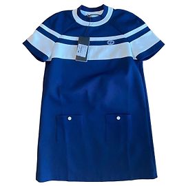 Robe d'été Gucci bleue et blanche à rayures Blanc Bleu