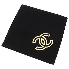 Sciarpa in cashmere nero Chanel Coco Mark Nero