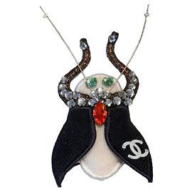 Broche Chanel Scarabaeus Multicor Tecido Multicor