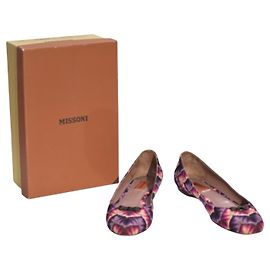 Bailarinas de punto zigzag multicoloridas Missoni Rosa IT 40 / USA 10 Multicolor