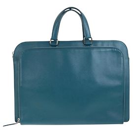 Prada Saffiano Leder Aktentasche Grün