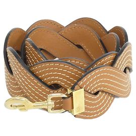 Cintura in pelle con cucitura ondulata Loewe Marrone