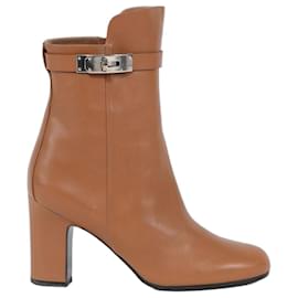 Autre Marque HERMÈS: Botas de Cano Curto Modelo 'JOUEUSE' 37 Camelo