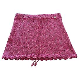 Chanel Tweed Rock Fuchsia Größe 42 Fuschia