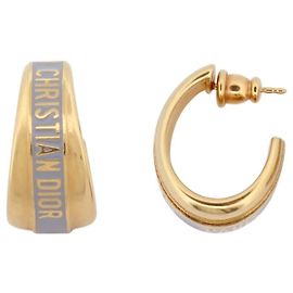 NUOVE ORECCHINI DIOR CODICE CREOLES E2281WOMLQ IN METALLO DORATO D'oro