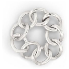 POMELLATO 67 B.B224/A WIDE LINK BRACELET 15CM IN 925 SILVER BANGLE Silvery