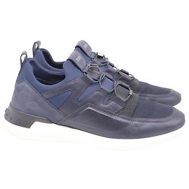 Tênis baixos Tod's No_Code em couro azul marinho Azul Azul marinho