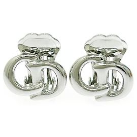 Brincos de prata com logo CD Christian Dior Prata