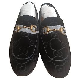 Jordaan Mocassin Gucci GG. Noir Doré