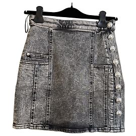 Balmain Minirock aus Stretch-Denim schwarz Schwarz