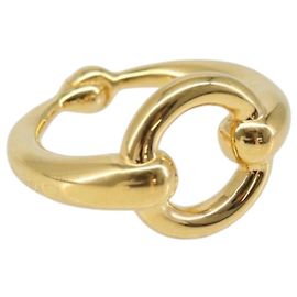 Hermès Anel para lenço HERMES em metal dourado Auth ka1739M Dourado